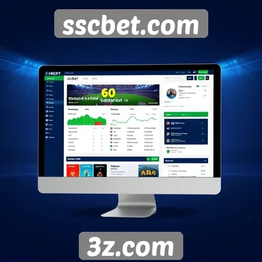 Navegação e design do site sscbet.com